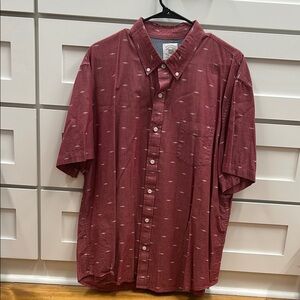 Men's Red Button-Up Shirt